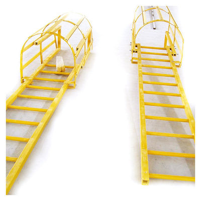 Escaliers d'isolation FRP/GRP antidérapants de longueur personnalisée pour champs de puissance et produits chimiques