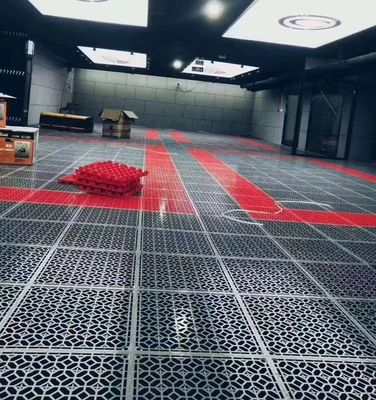 Tapis en plastique en PP 40x40x4,0 cm pour le lavage des voitures et le revêtement de sol du garage