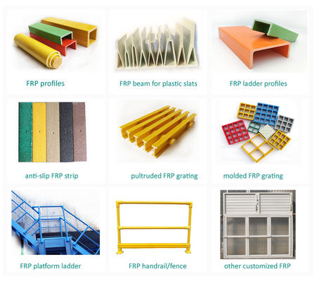 Produits en FRP en fibre de verre, grille/grille/échelle/plateforme avec surface ouverte 40% 80%
