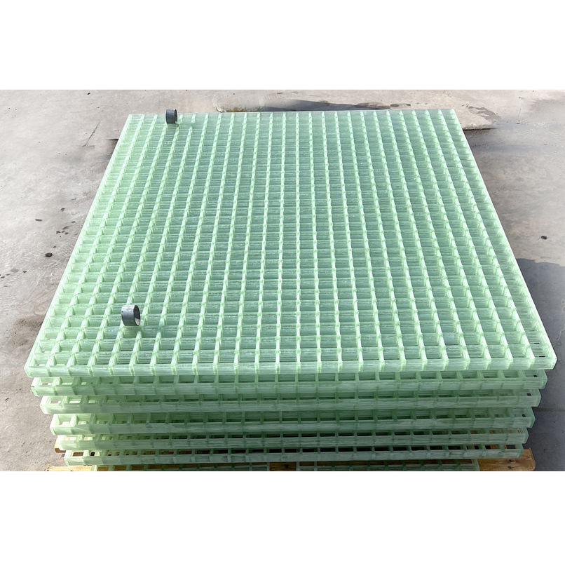Passerelle de grille de FRP décorative de type résine ISO avec fibre de verre translucide et grille GRP